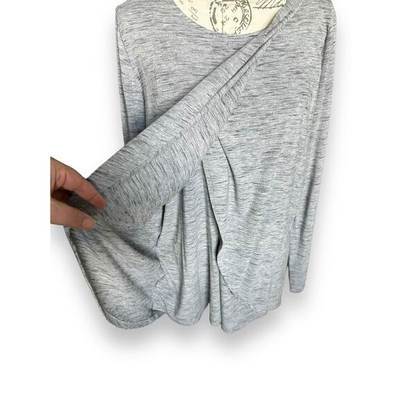 Isabel Maternity Long Sleeve Gray Layered Maternity Top - Large - Picture 2 of 5